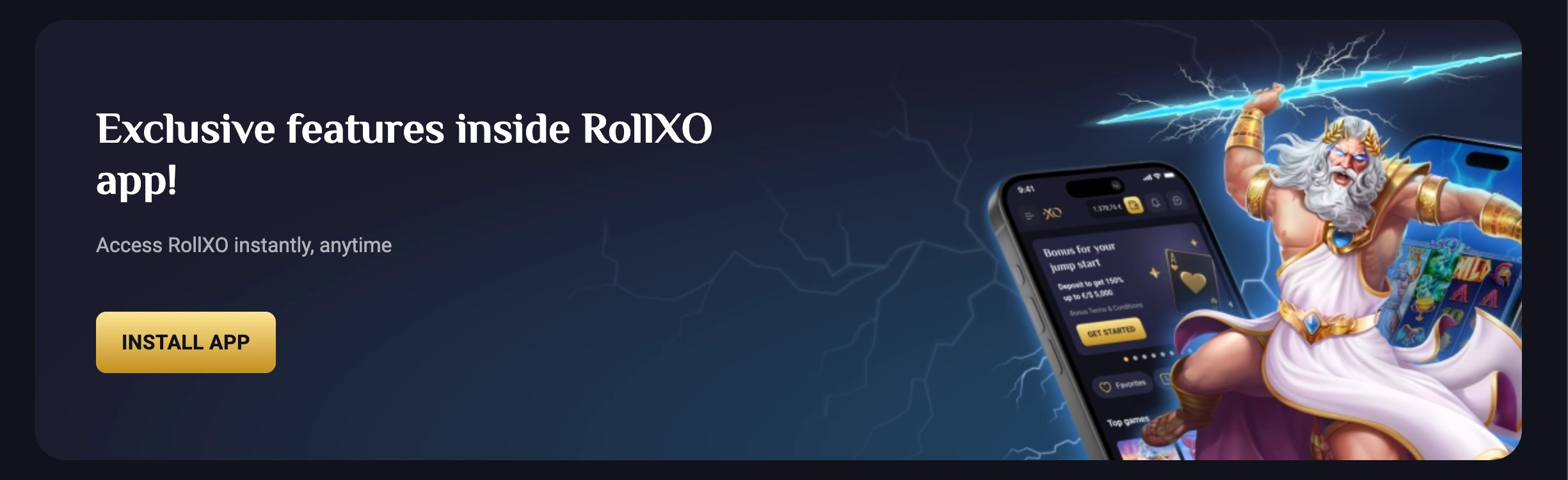 Rollxo Casino Welcome Package. Replace this src with your image URL