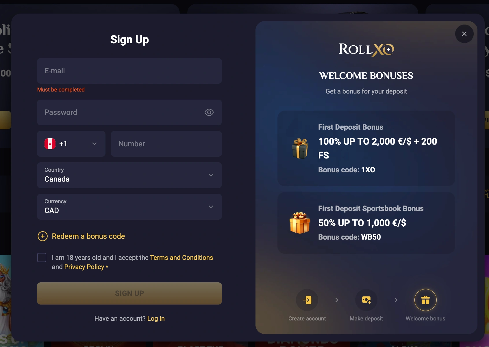 Rollxo Account